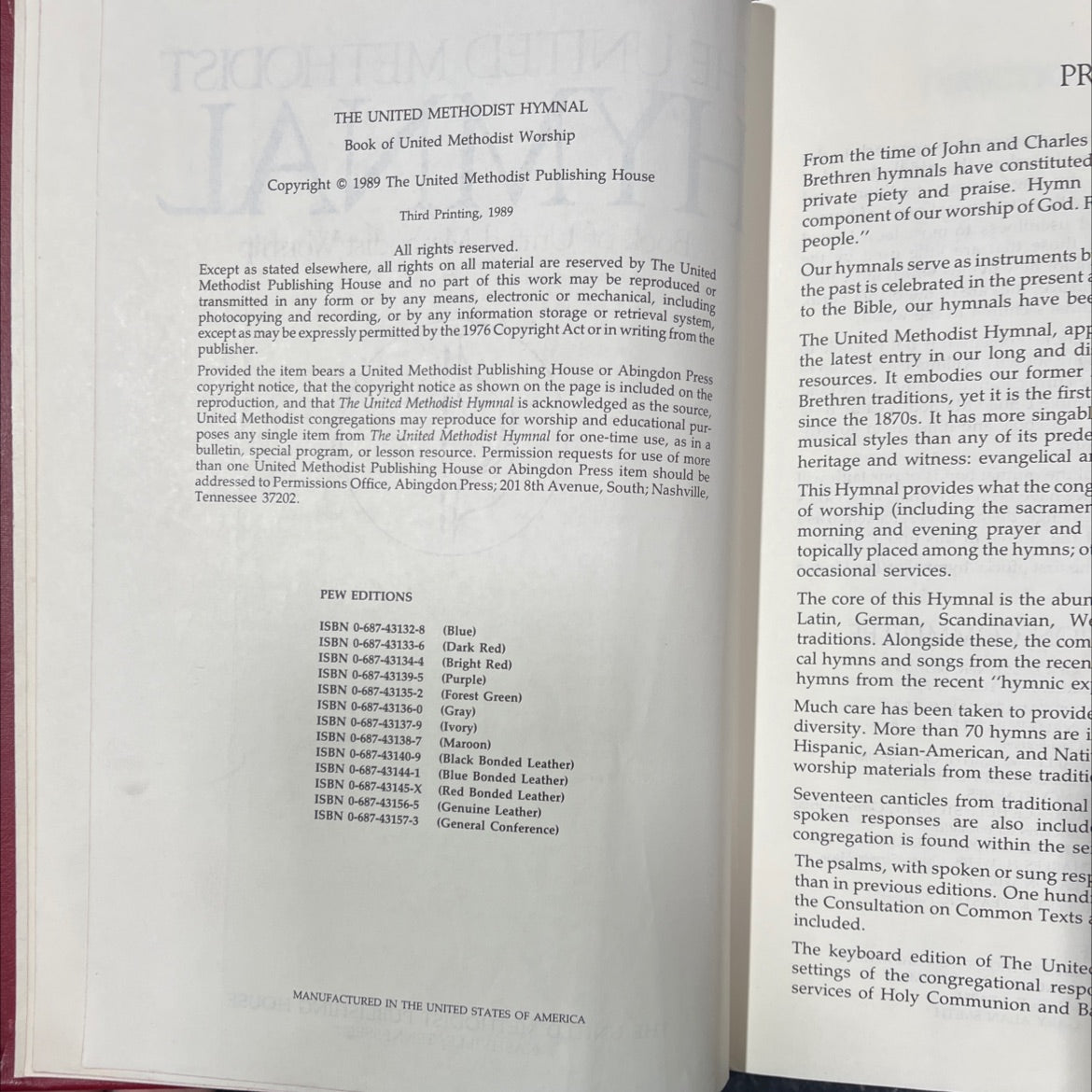 the united methodist hymnal book, by unknown, 1989 Hardcover image 3