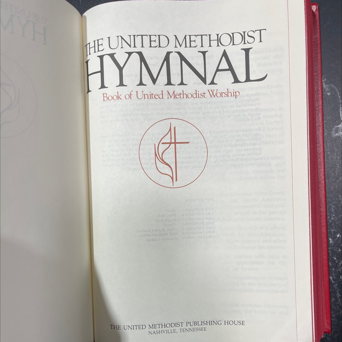 the united methodist hymnal book, by unknown, 2001 Hardcover image 2