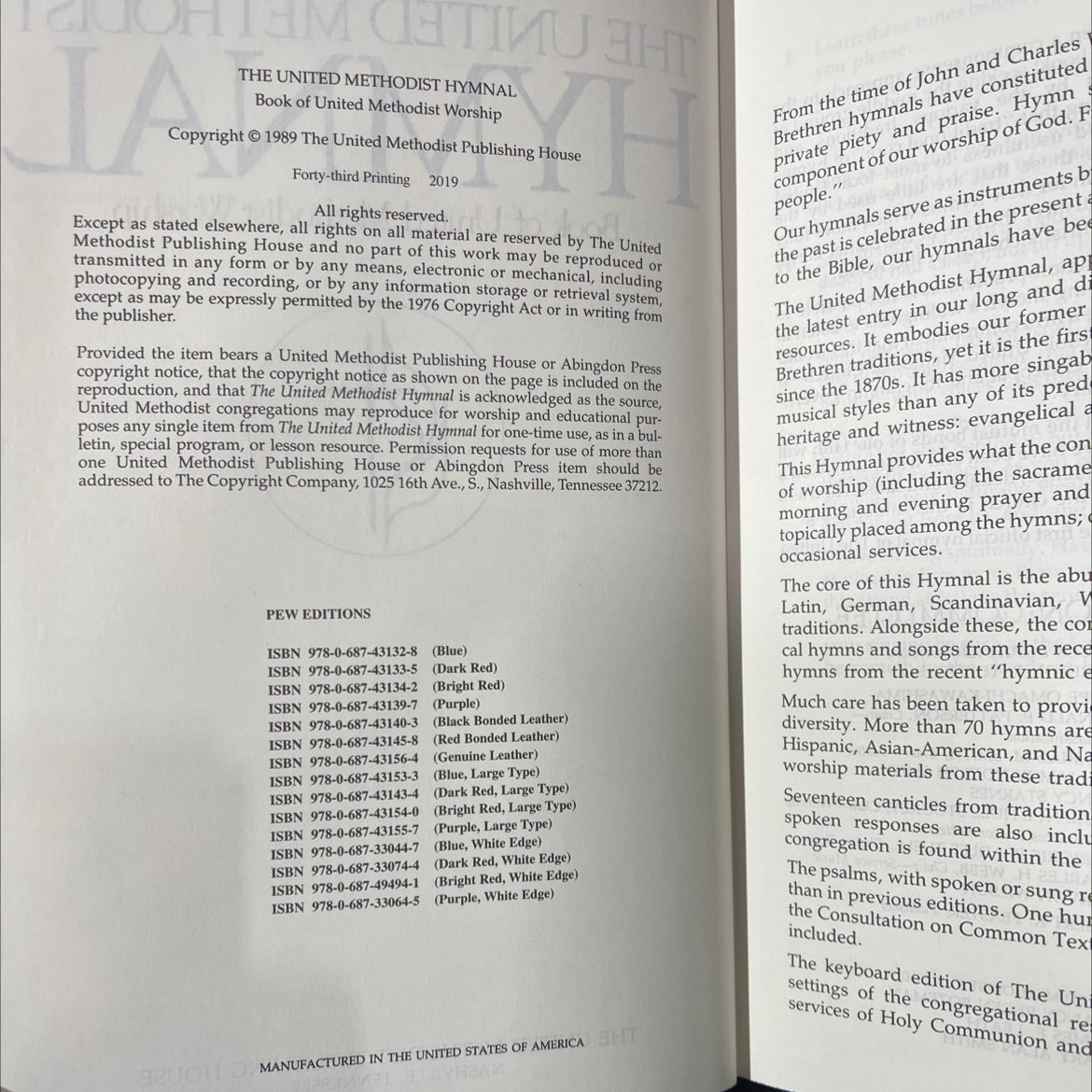 the united methodist hymnal book, by unknown, 2019 Hardcover image 3