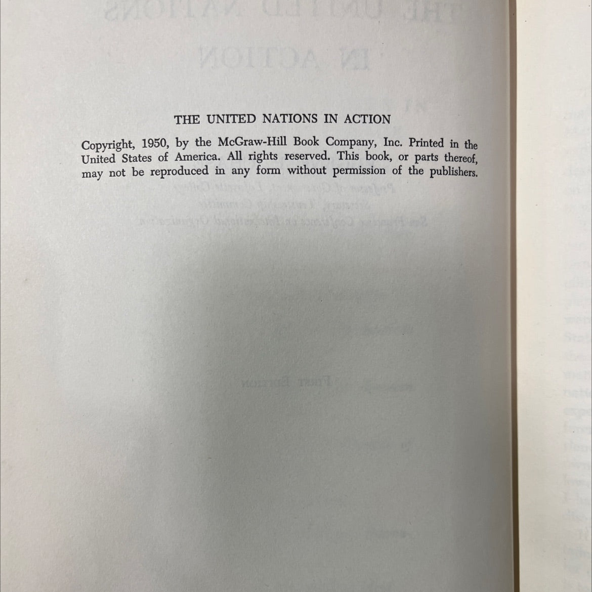 the united nations in action book, by eugene p. chase, 1950 Hardcover image 3