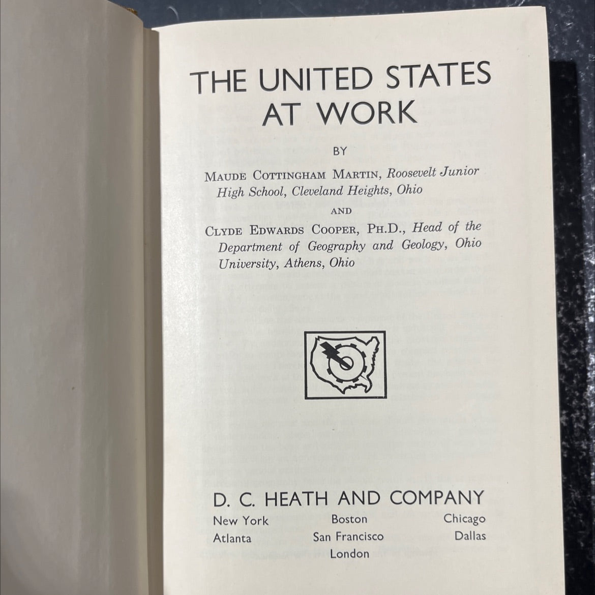 the united states at work book, by maude cottingham martin, clyde edwards cooper, 1938 Hardcover image 2