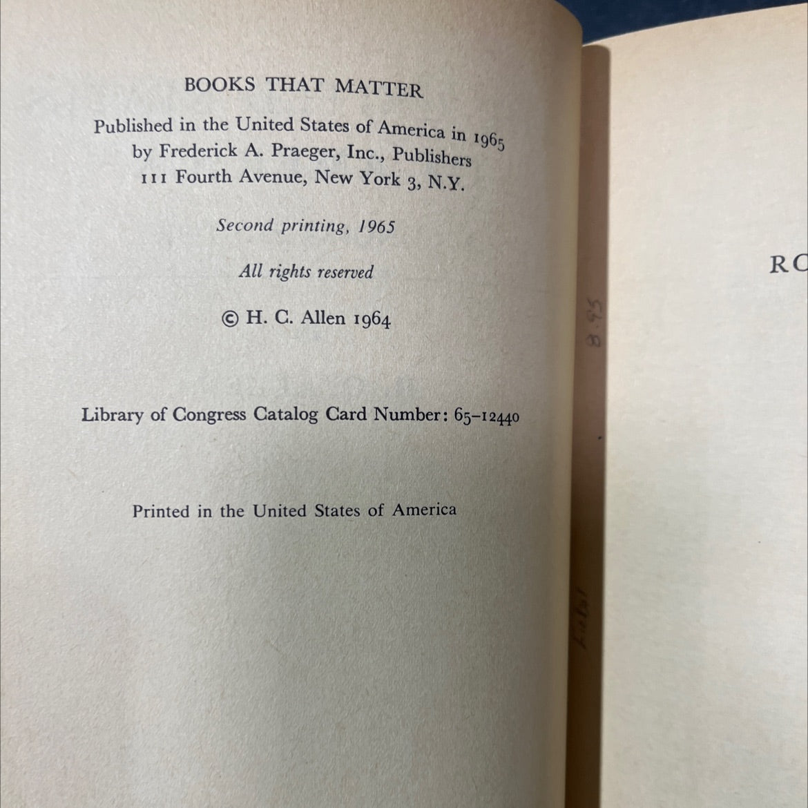 the united states of america a concise history book, by h. c. allen, 1965 Hardcover image 3