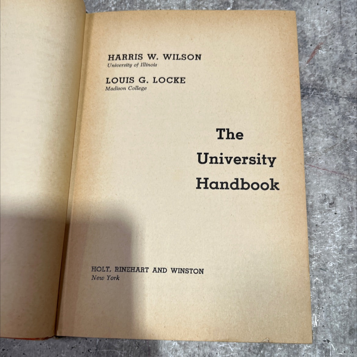the university handbook book, by harris w. wilson, louis g. locke, 1961 Hardcover image 2