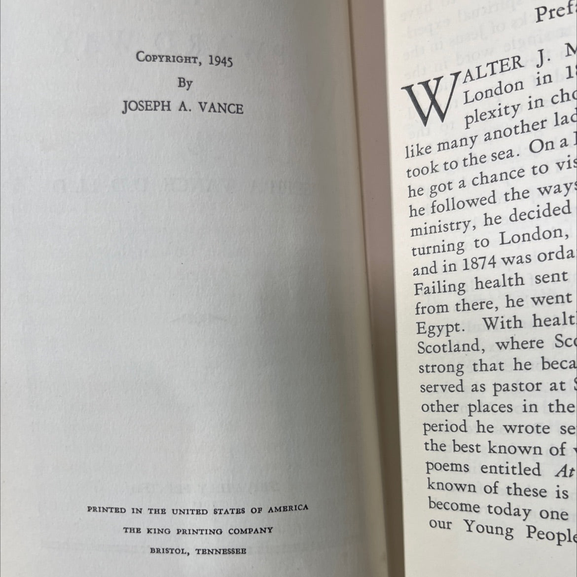 the upward way book, by joseph a. vance, 1945 Hardcover image 3