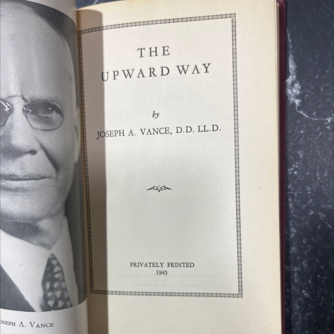 the upward way book, by joseph a. vance, 1945 Hardcover image 2