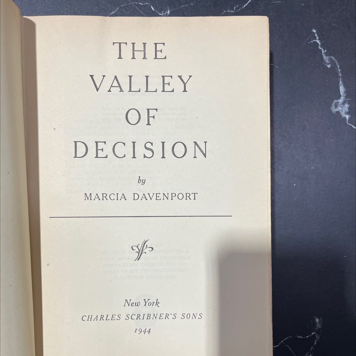 the valley of decision book, by marcia davenport, 1944 Hardcover image 2