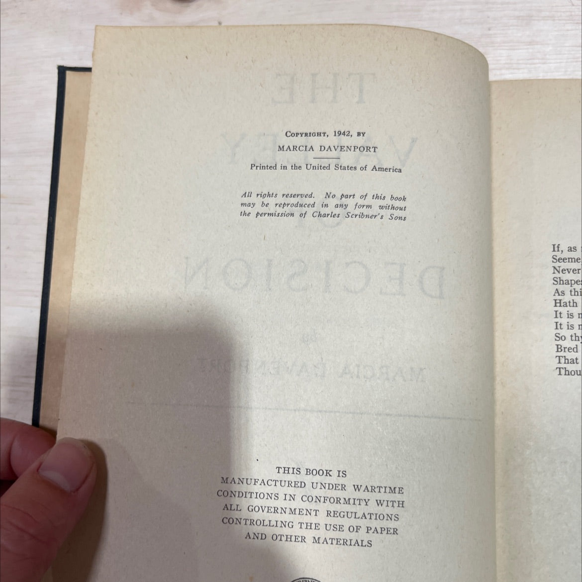 the valley of decision book, by marcia davenport, 1944 Hardcover image 3