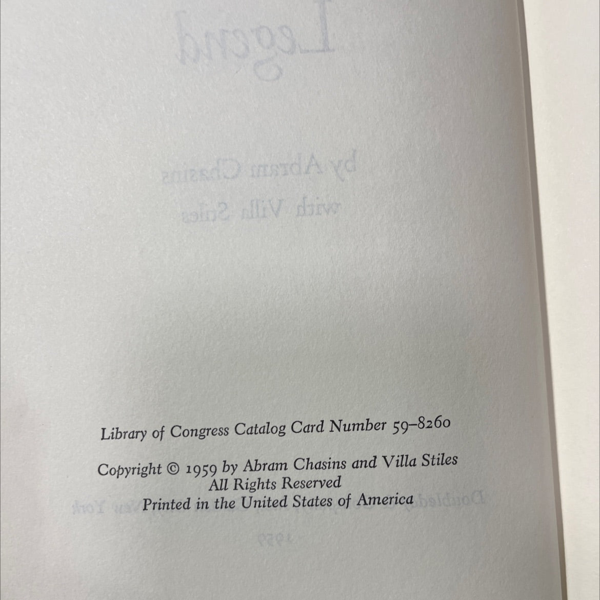 the van cliburn legend book, by abram chasins with villa stiles, 1959 Hardcover image 3