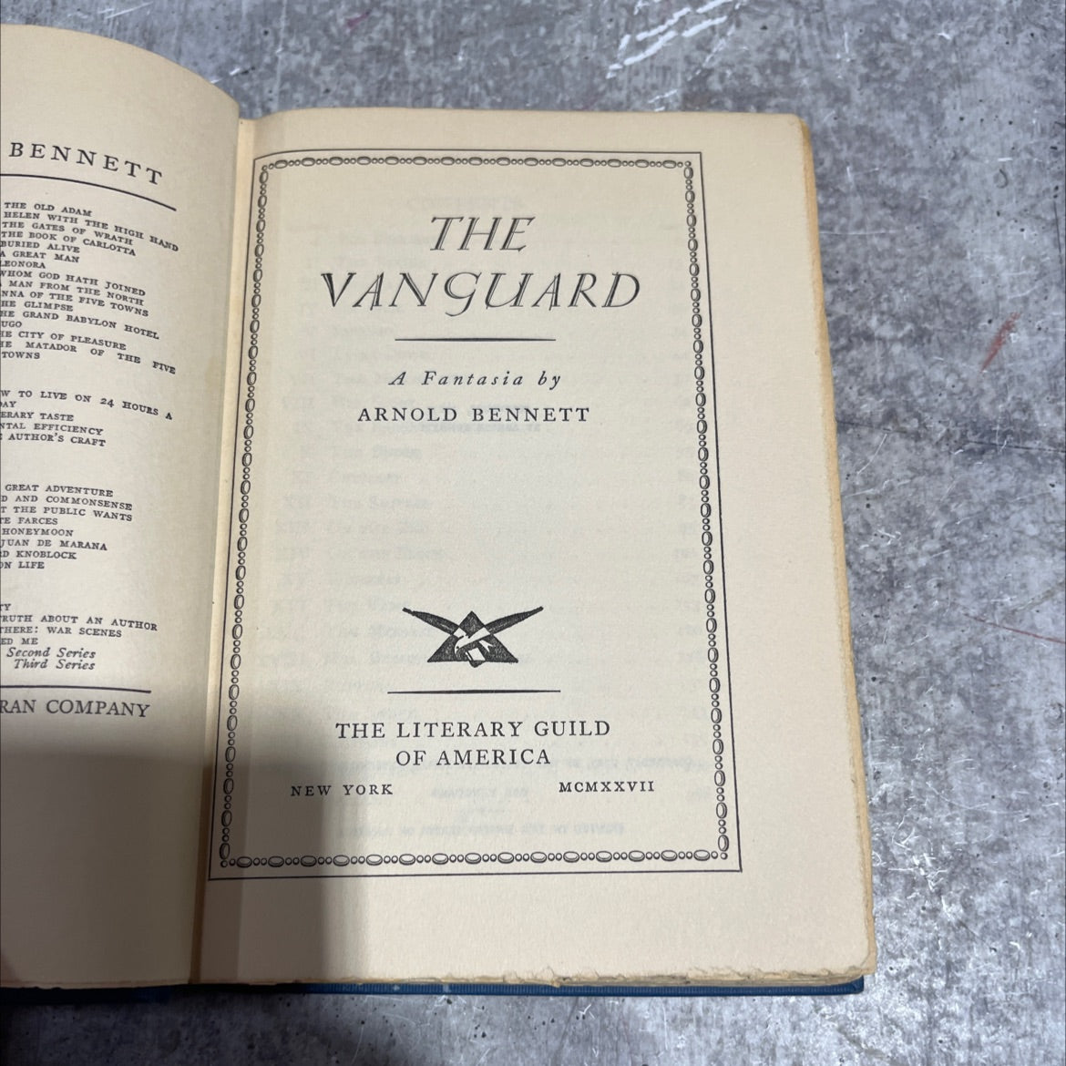 the vanguard book, by arnold bennett, 1927 Hardcover image 2
