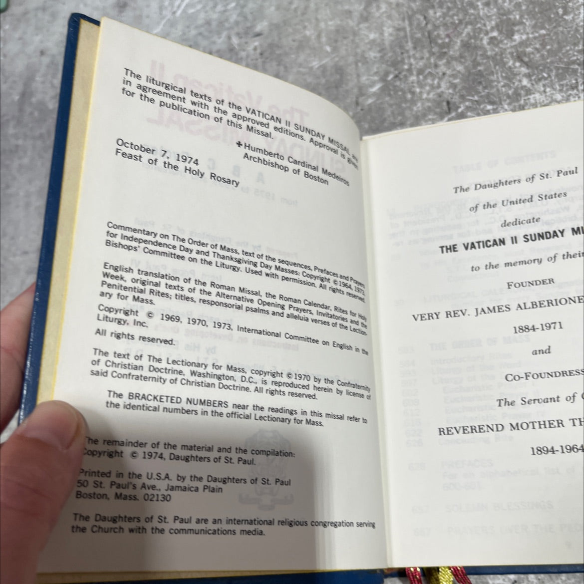 the vatican ii sunday missal book, by daughters of st. paul, 1999 Hardcover image 3