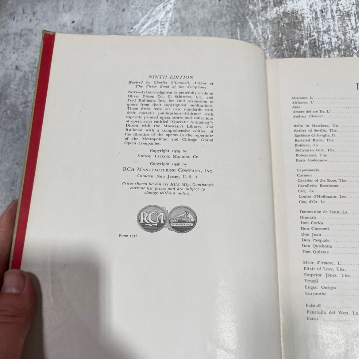 the victor book of the opera book, by Charles O'Connell, 1936 Hardcover image 3