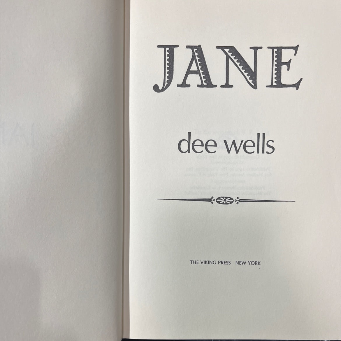 the viking press book, by dee wells, 1974 Hardcover image 2