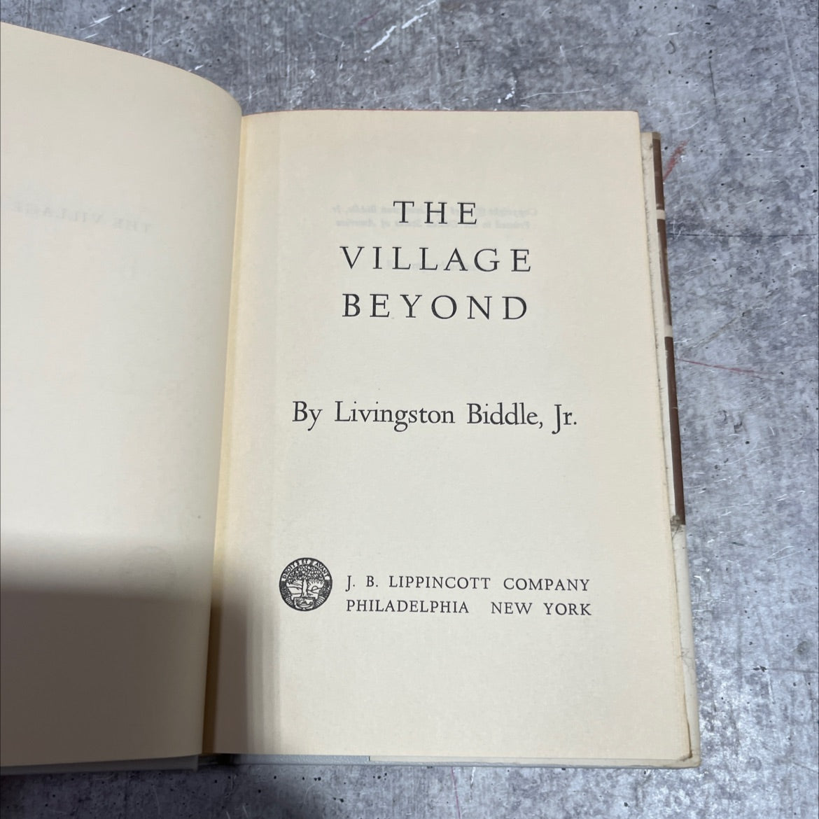 the village beyond book, by Livingston Biddle, Jr., 1956 Hardcover image 2