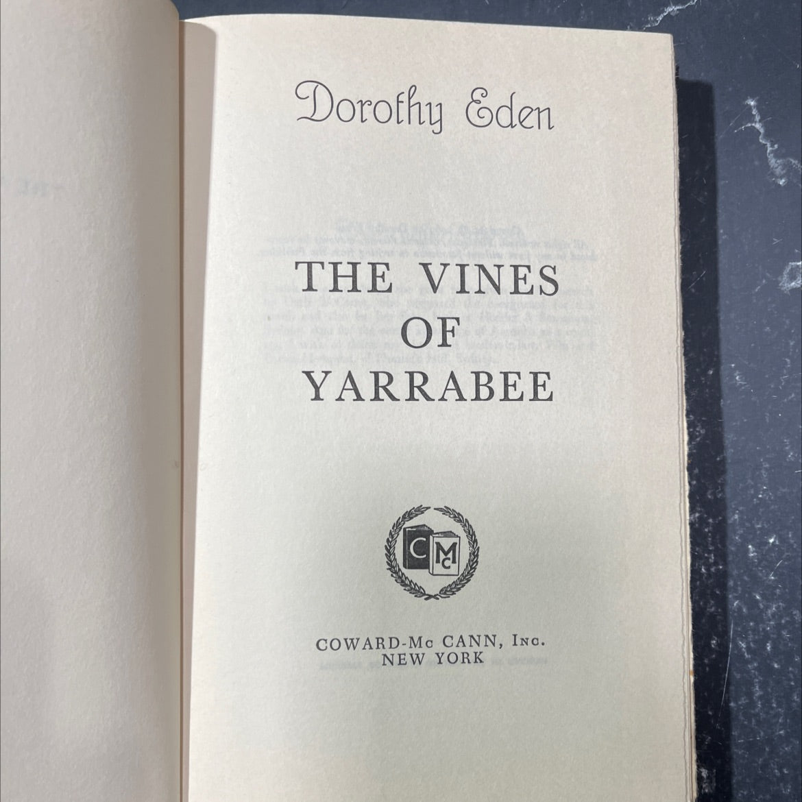 the vines of yarrabee book, by dorothy eden, 1969 Hardcover image 2