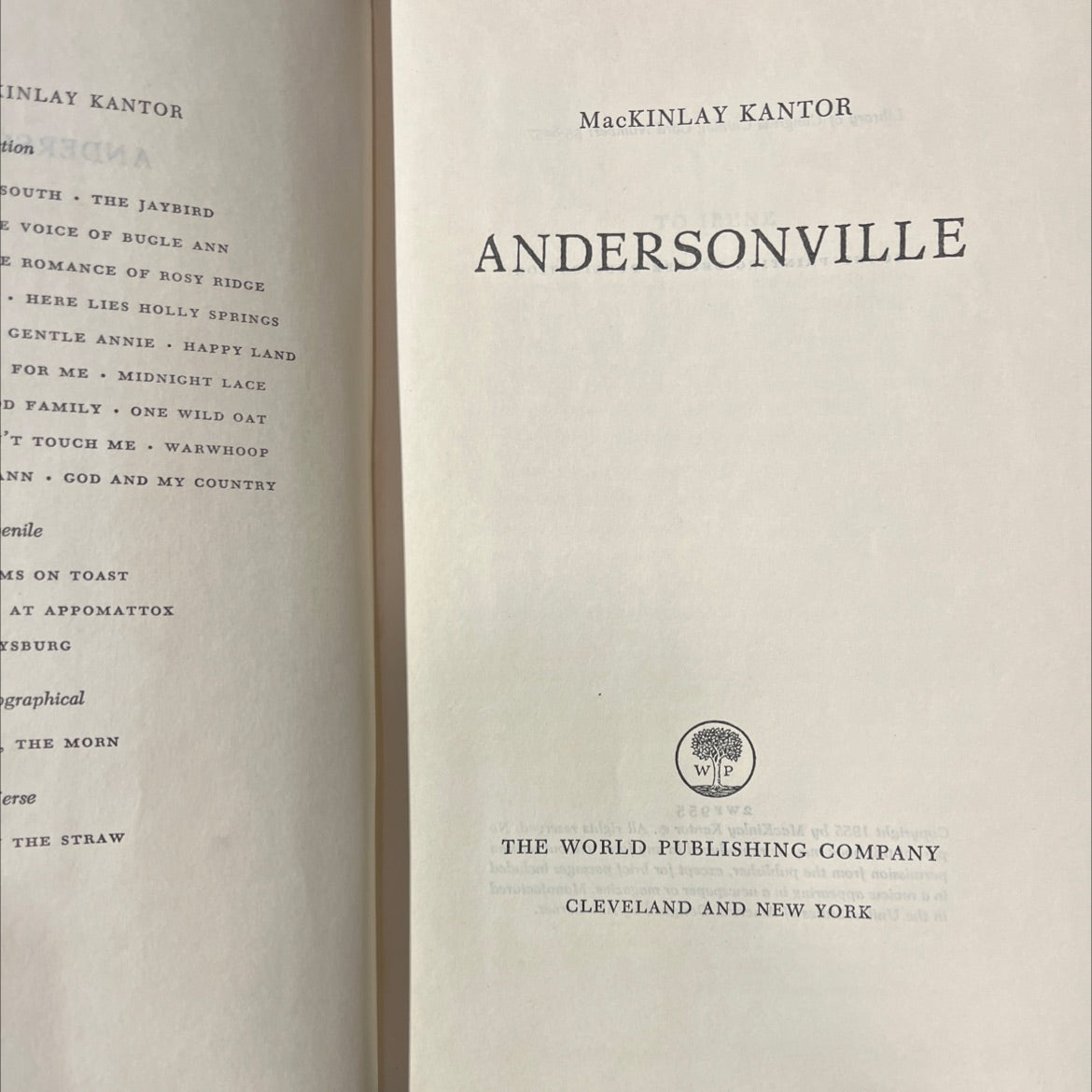 the voice of bugle ann book, by mac kinlay kantor, 1955 Hardcover image 2