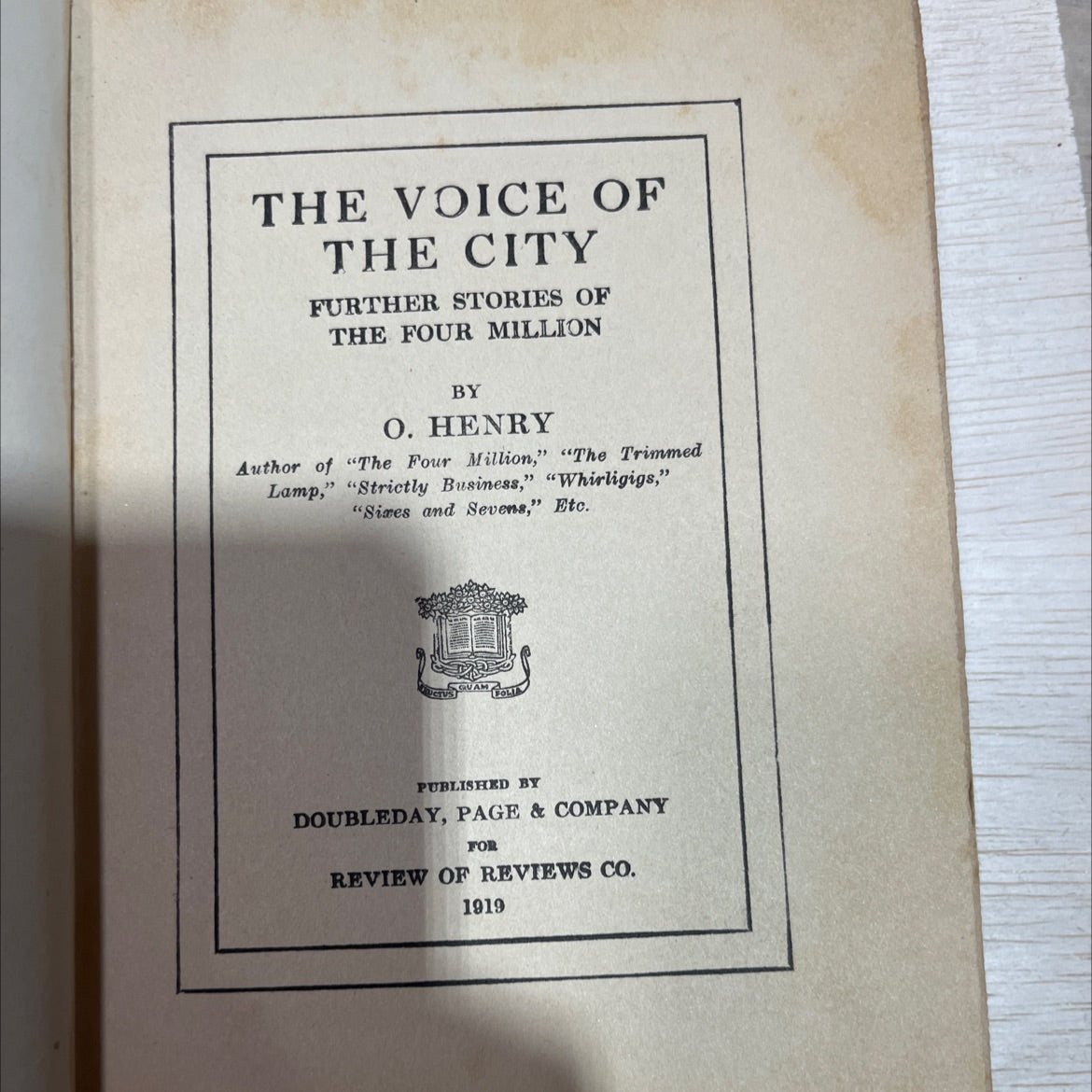the voice of the city further stories of the four million book, by o. henry, 1919 Hardcover image 2