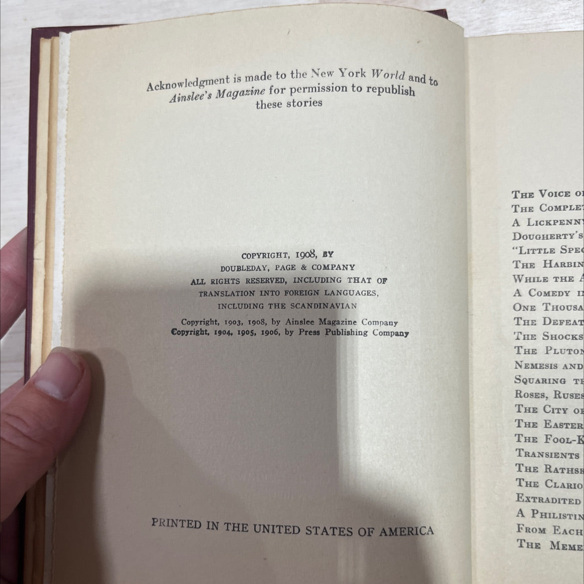 the voice of the city further stories of the four million book, by o. henry, 1919 Hardcover image 3