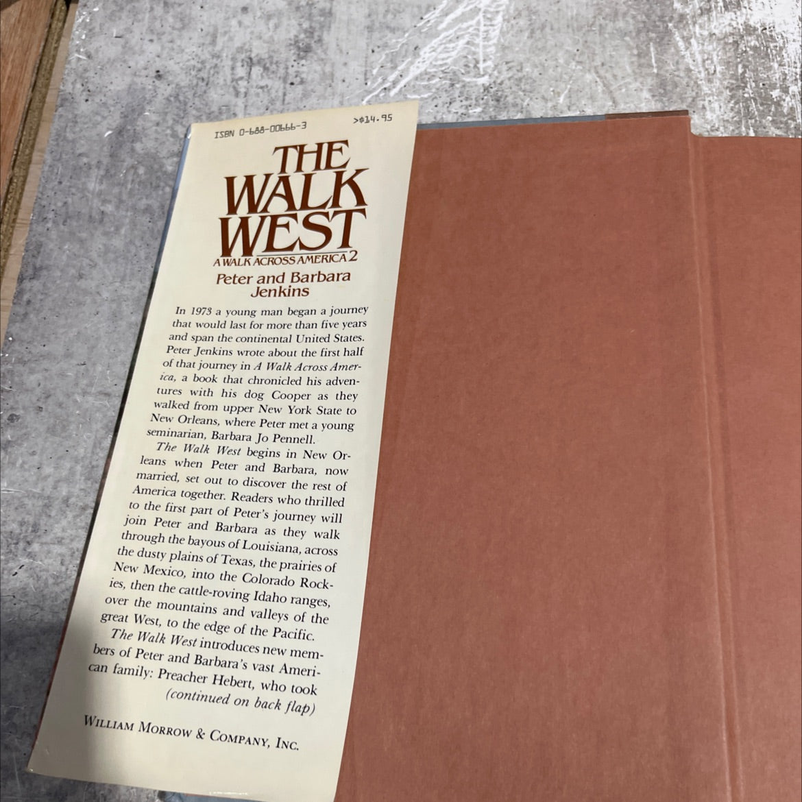 the walk west book, by Peter and Barbara Jenkins, 1981 Hardcover image 4