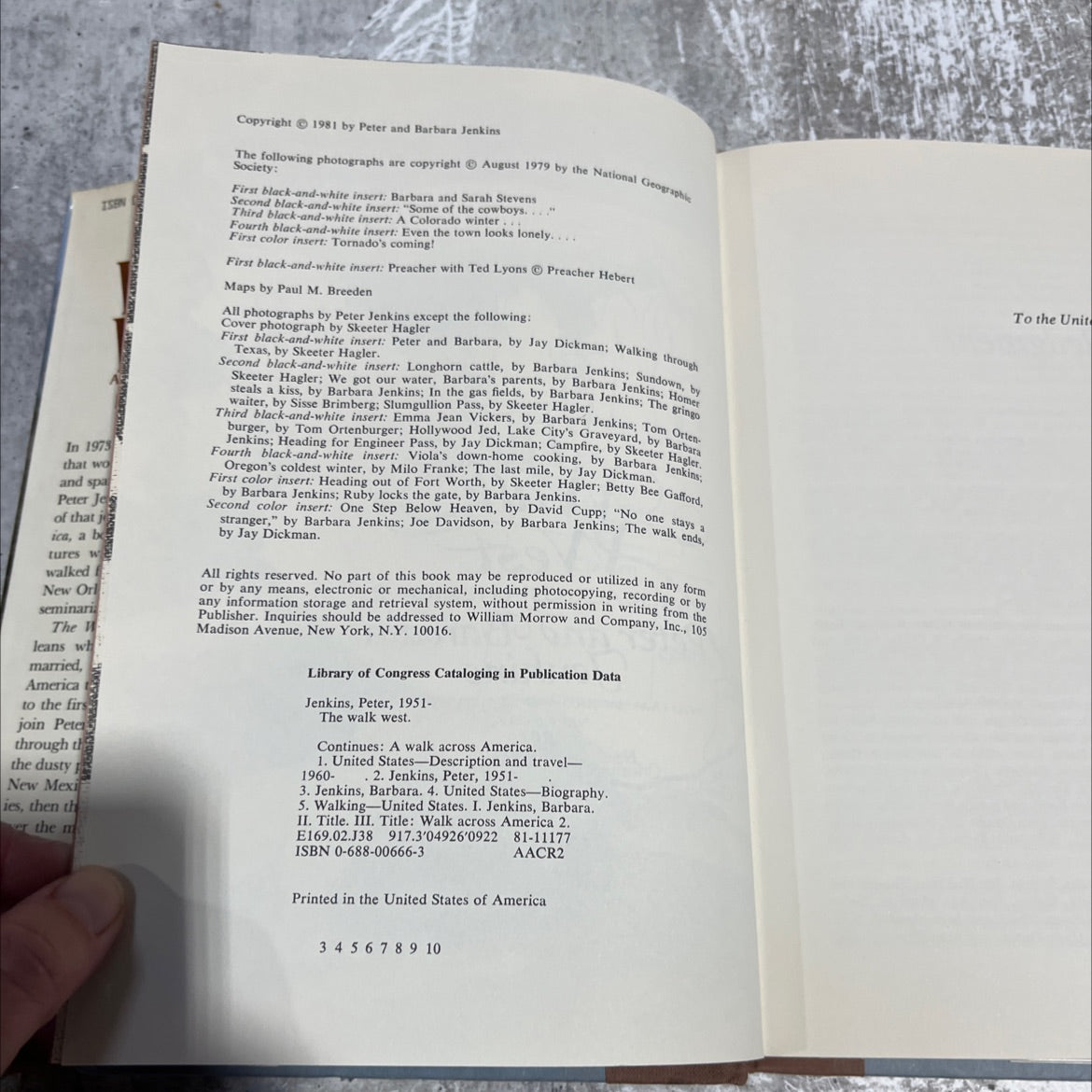 the walk west book, by Peter and Barbara Jenkins, 1981 Hardcover image 3