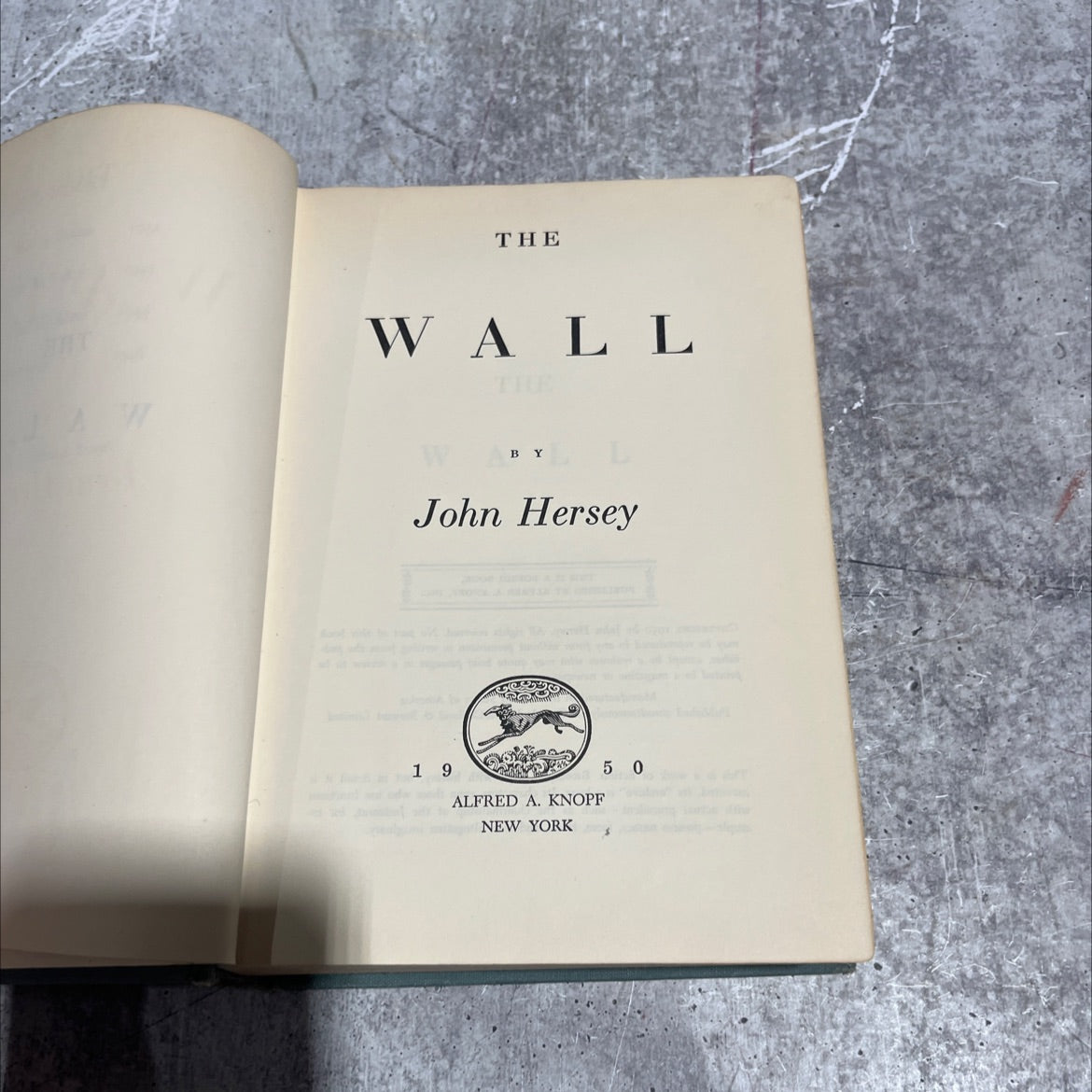 the wall book, by john hersey, 1950 Hardcover image 2