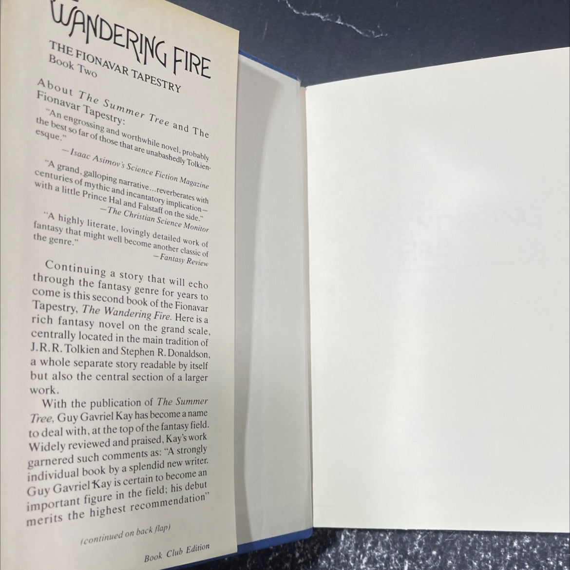 the wandering fire book, by Guy Gavriel Kay, 1986 Hardcover image 4