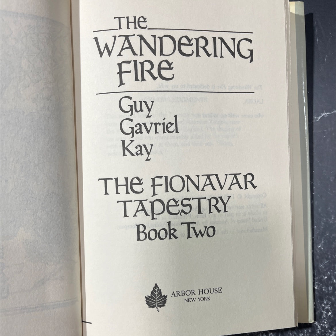 the wandering fire book, by Guy Gavriel Kay, 1986 Hardcover image 2
