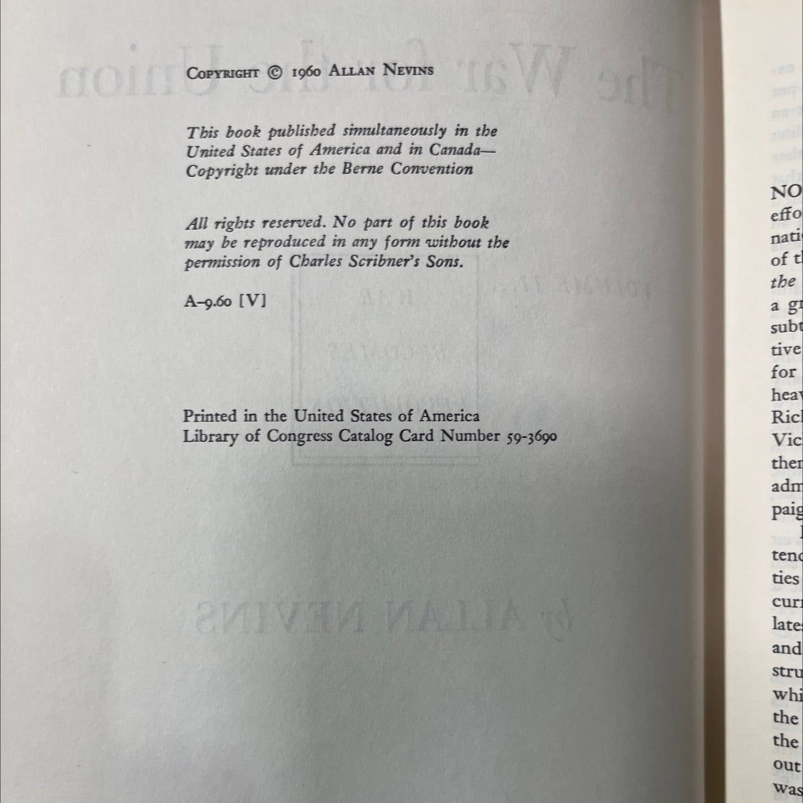 the war for the union volume ii war becomes revolution book, by allan nevins, 1960 Hardcover image 3