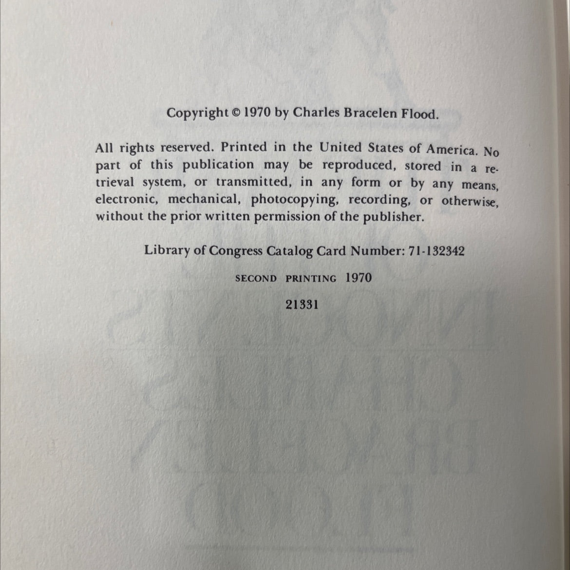 the war of the innocents book, by charles bracelen flood, 1970 Hardcover image 3