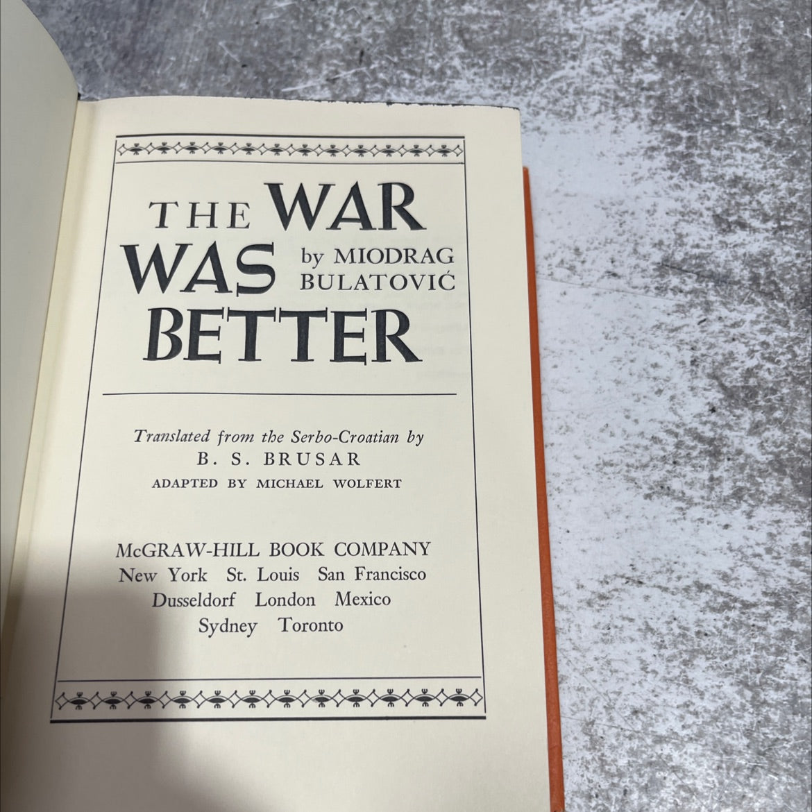 the war was better book, by miodrag bulatović, 1972 Hardcover image 2