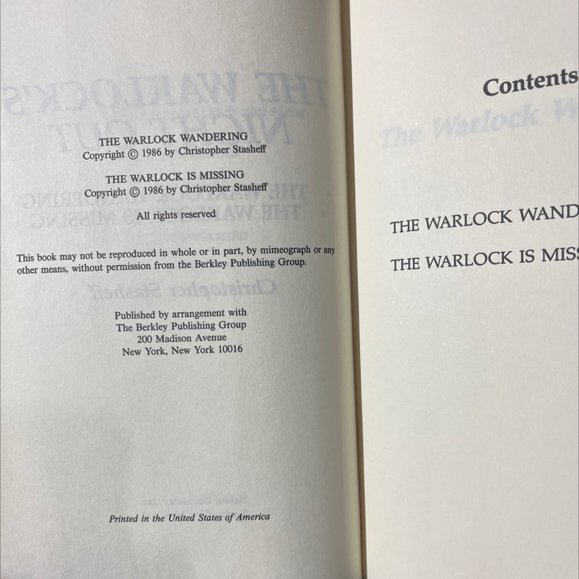 the warlock is missing book, by Christopher Stasheff, 1986 Hardcover image 3