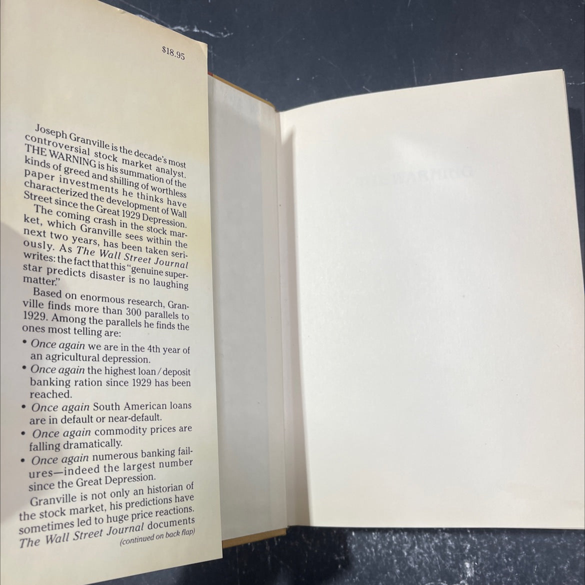 the warning book, by Joseph E. Granville, 1985 Hardcover image 4