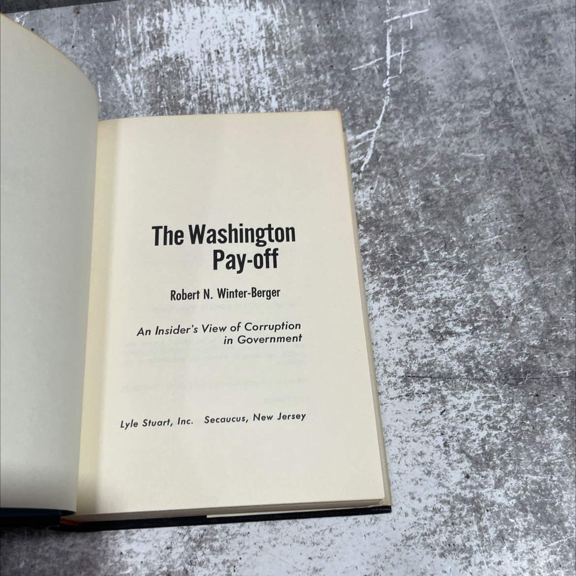 the washington pay-off book, by robert n. winter-berger, 1972 Hardcover image 2