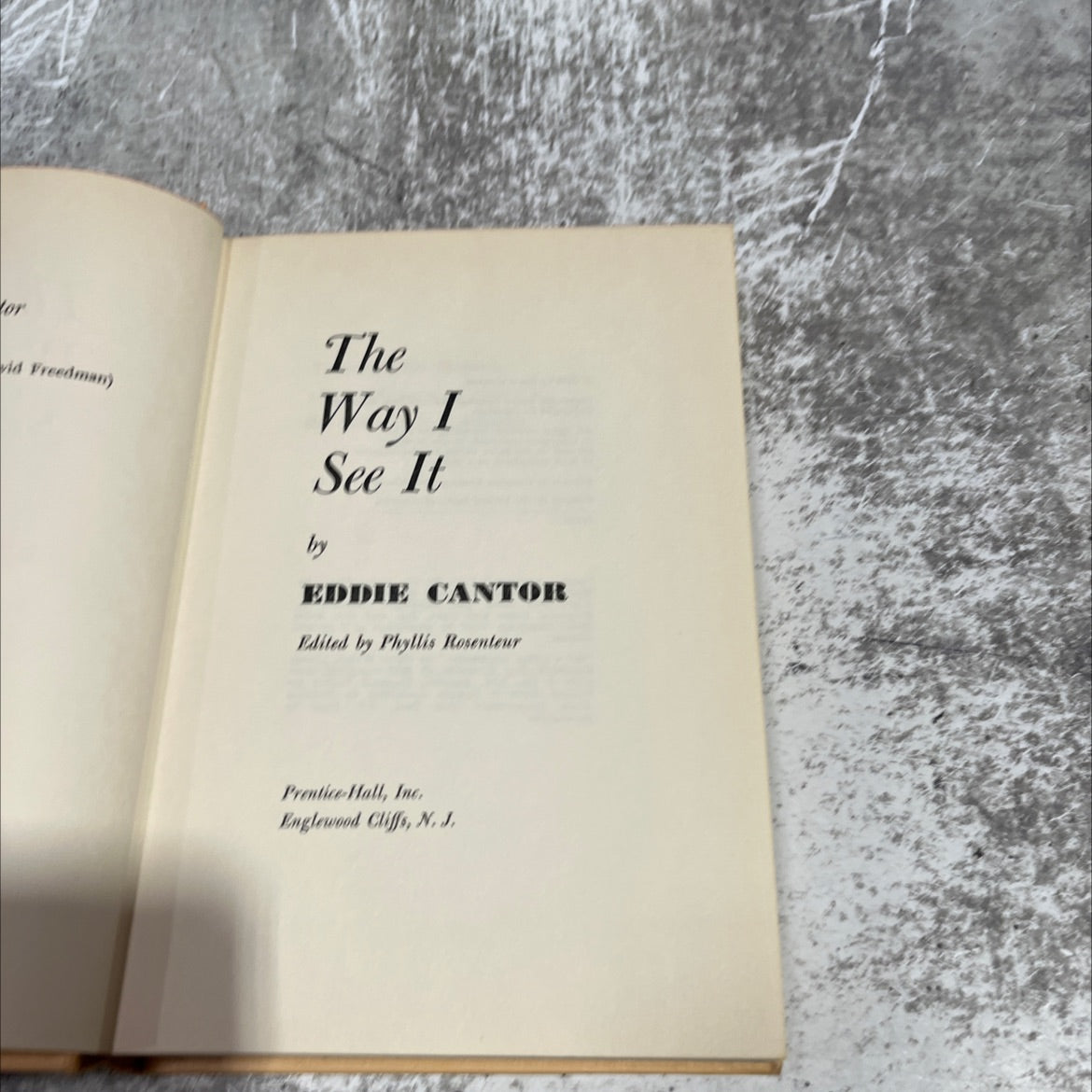 the way i see it book, by eddie cantor, 1959 Hardcover image 2