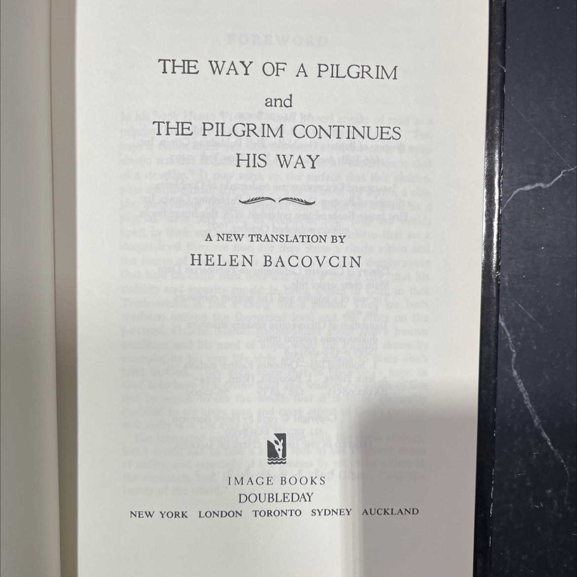 the way of a pilgrim and the pilgrim continues his way book, by Helen Bacovcin, 1992 Hardcover image 2