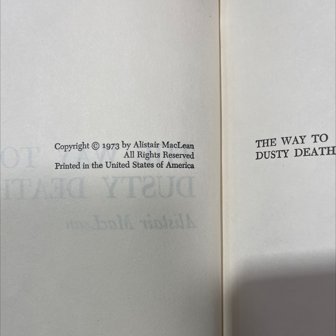the way to dusty death book, by Alistair MacLean, 1973 Hardcover image 3