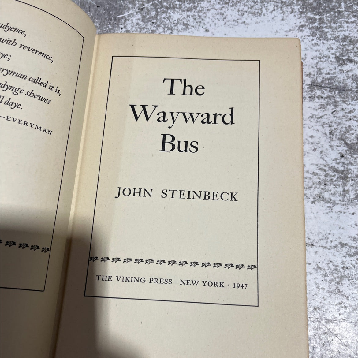 the wayward bus book, by john steinbeck, 1947 Hardcover image 2