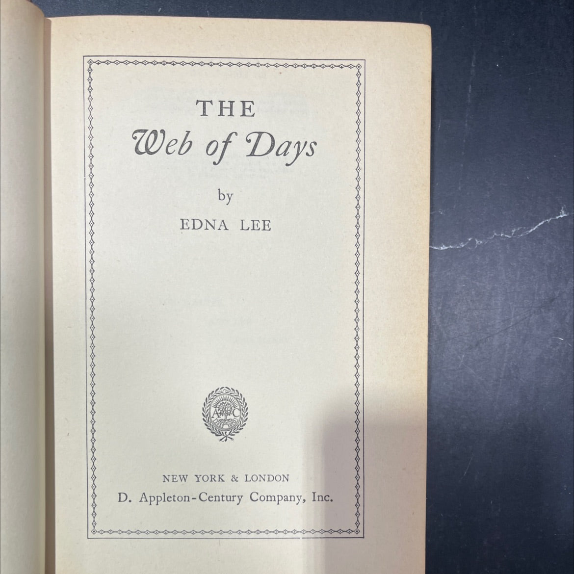 the web of days book, by edna l. lee, 1947 Hardcover image 2