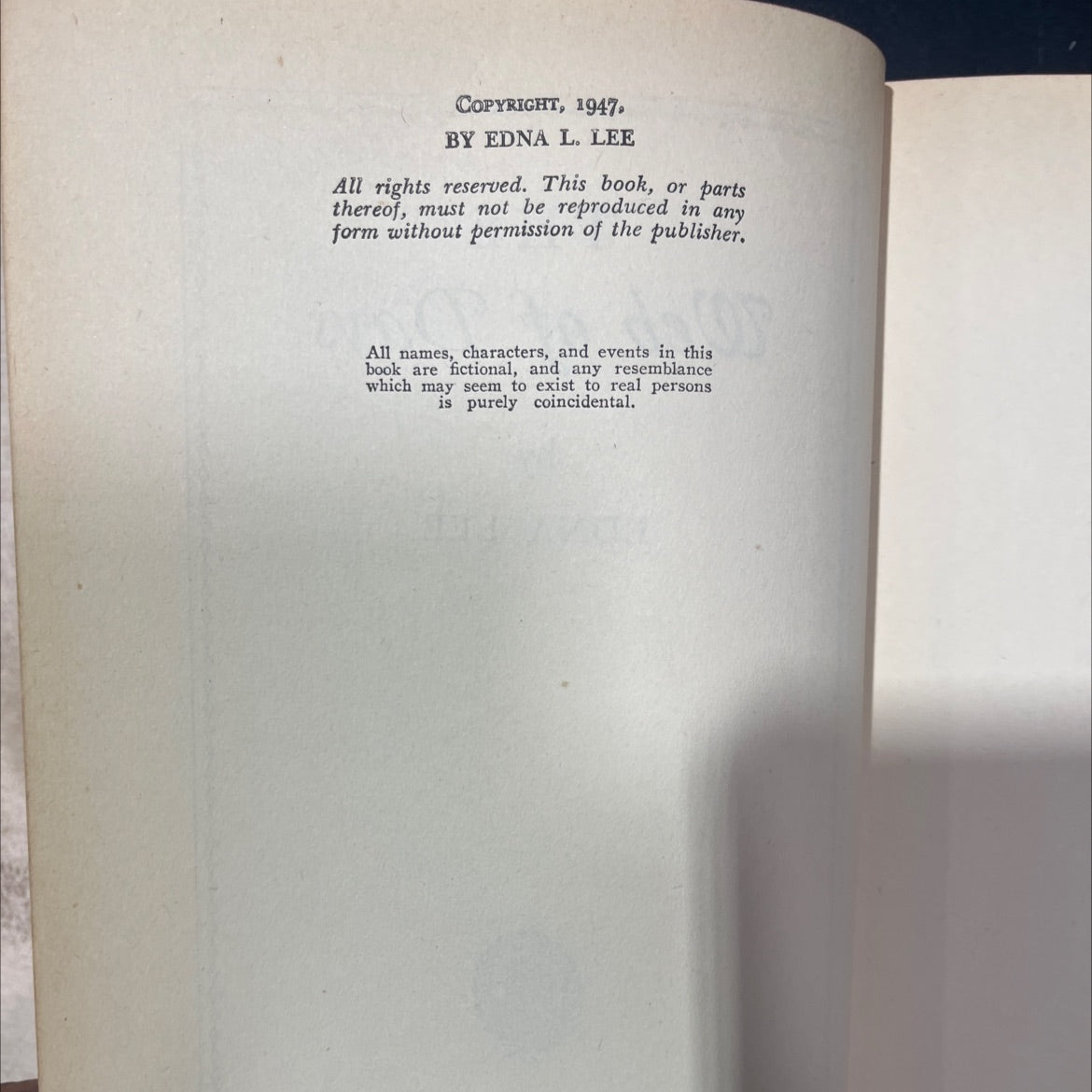 the web of days book, by edna l. lee, 1947 Hardcover image 3