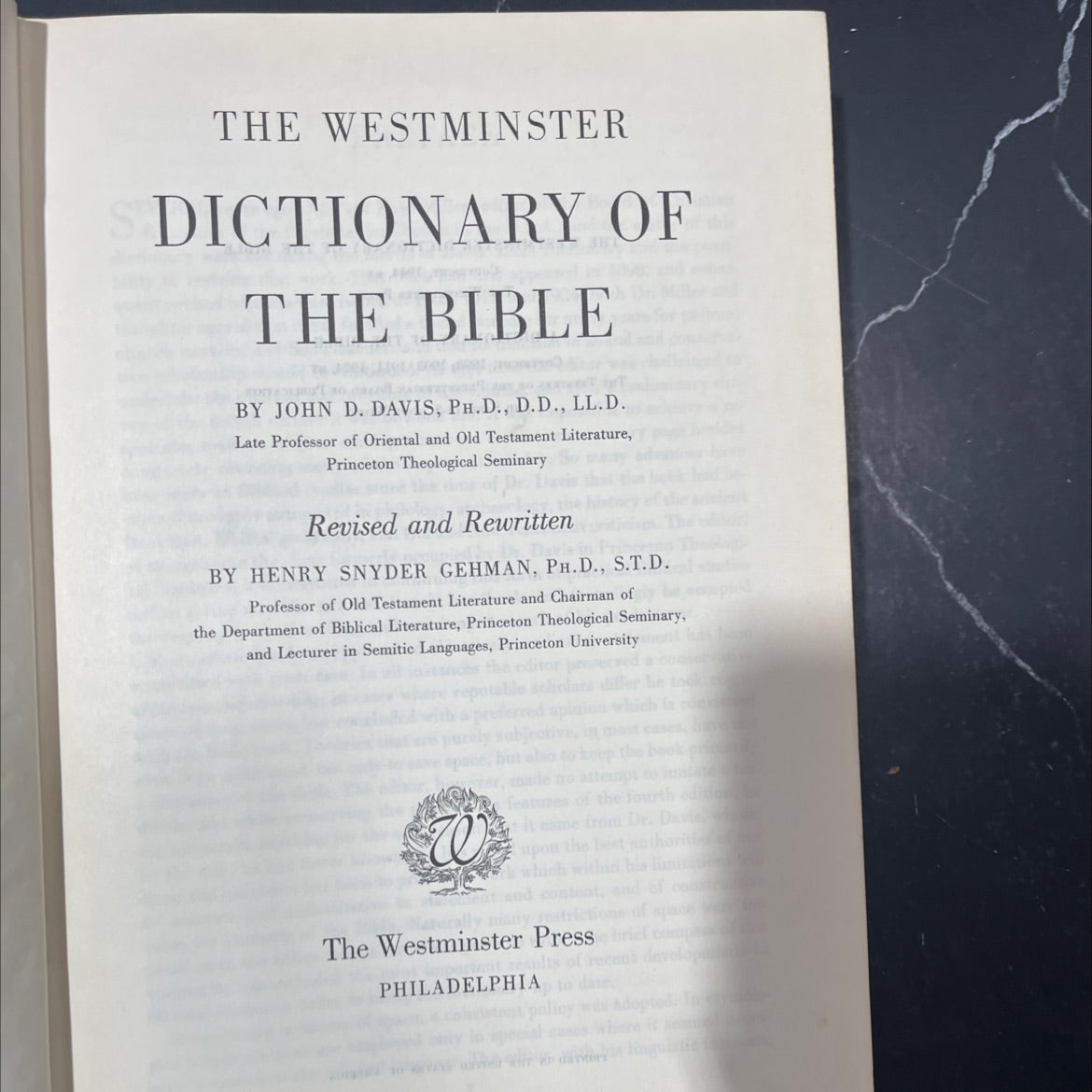 the westminster dictionary of the bible book, by john d. davis, ph.d., d.d., ll.d.; henry snyder gehman, ph.d., s.t.d., image 2