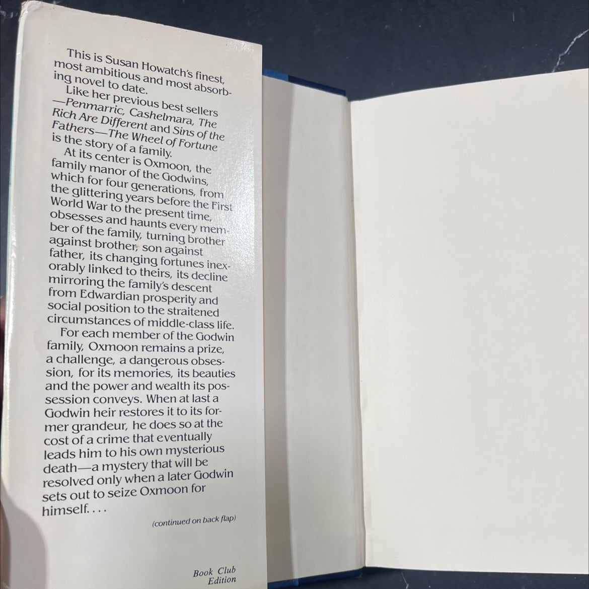 the wheel of fortune volume 1 book, by Susan Howatch, 1984 Hardcover image 4