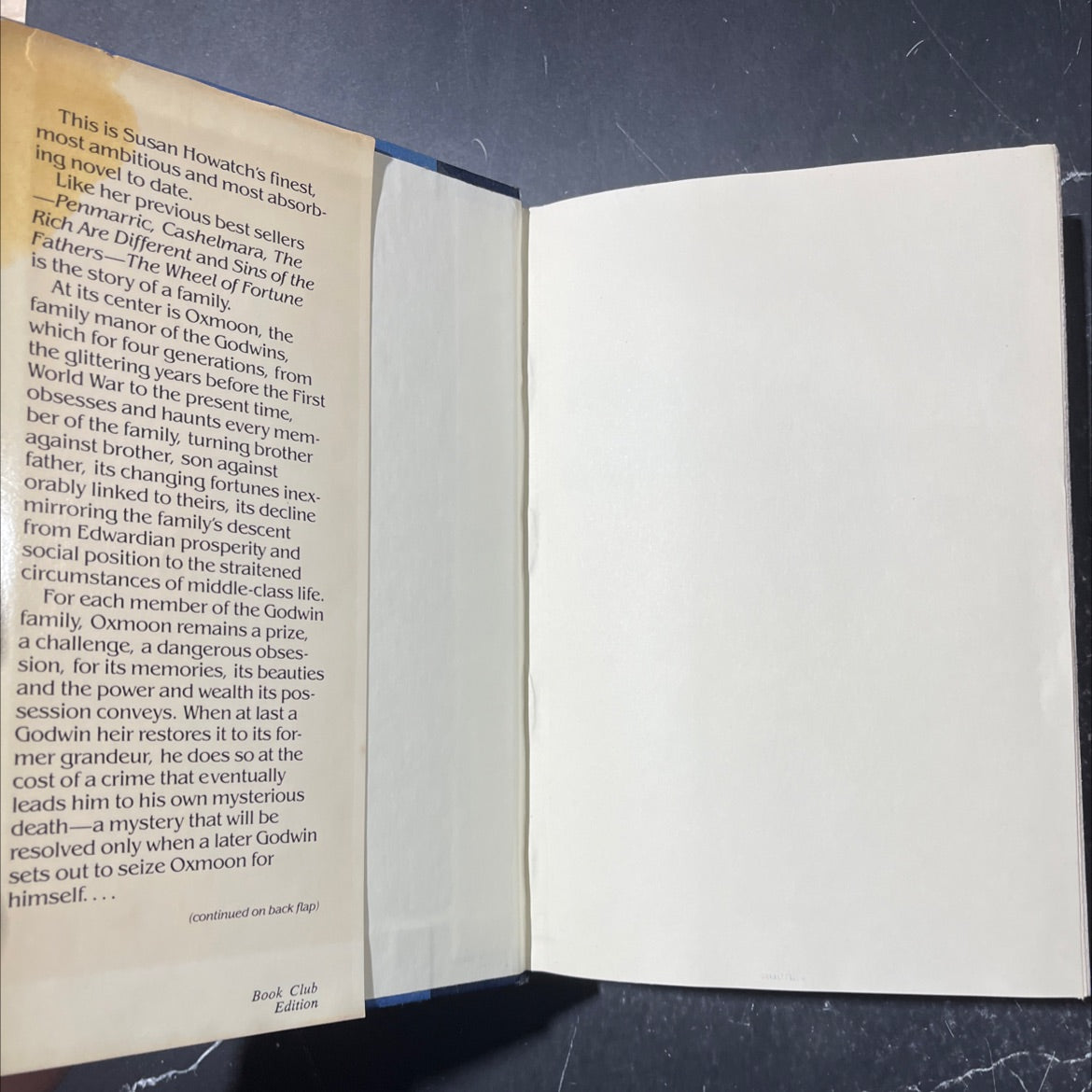 the wheel of fortune volume 1 book, by Susan Howatch, 1984 Hardcover image 4