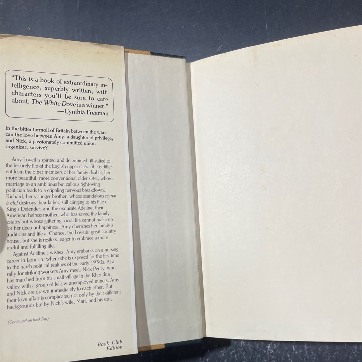 the white dove book, by Rosie Thomas, 1986 Hardcover image 4
