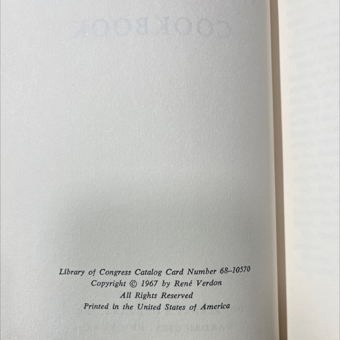 the white house chef cookbook book, by rené verdon, 1967 Hardcover image 3