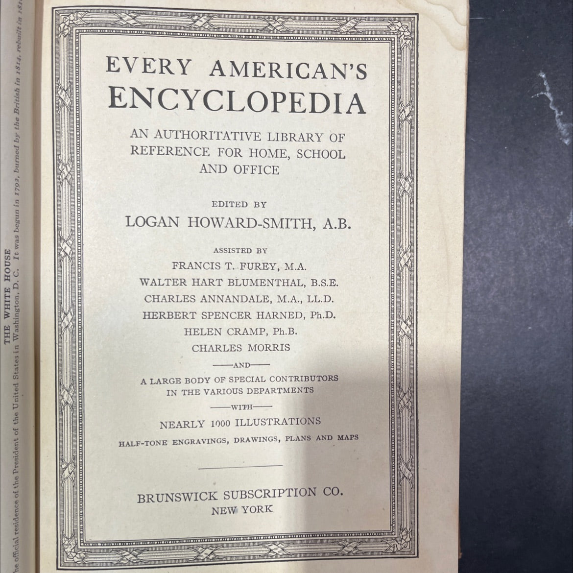 the white house every american's encyclopedia book, by logan howard-smith, 1917 Hardcover image 2