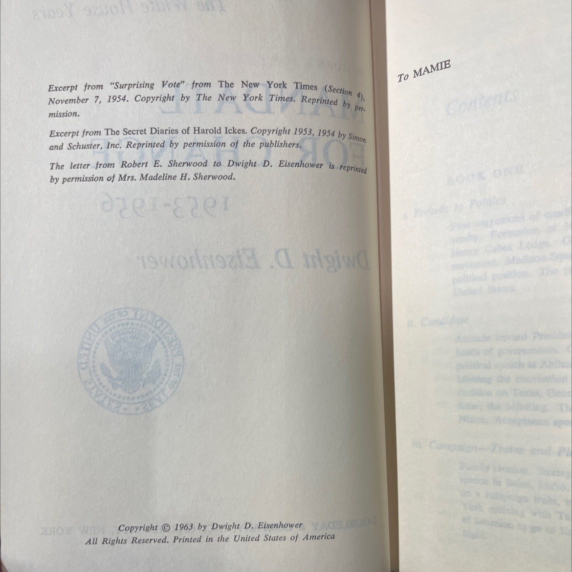 the white house years mandate for change 1953-1956 book, by dwight d. eisenhower, 1963 Hardcover image 3