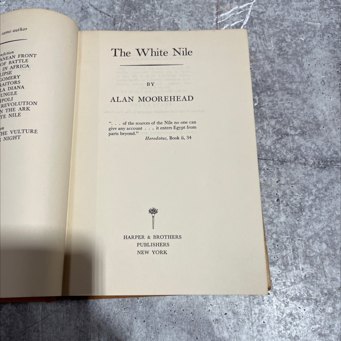 the white nile book, by alan moorehead, 1960 Hardcover image 2
