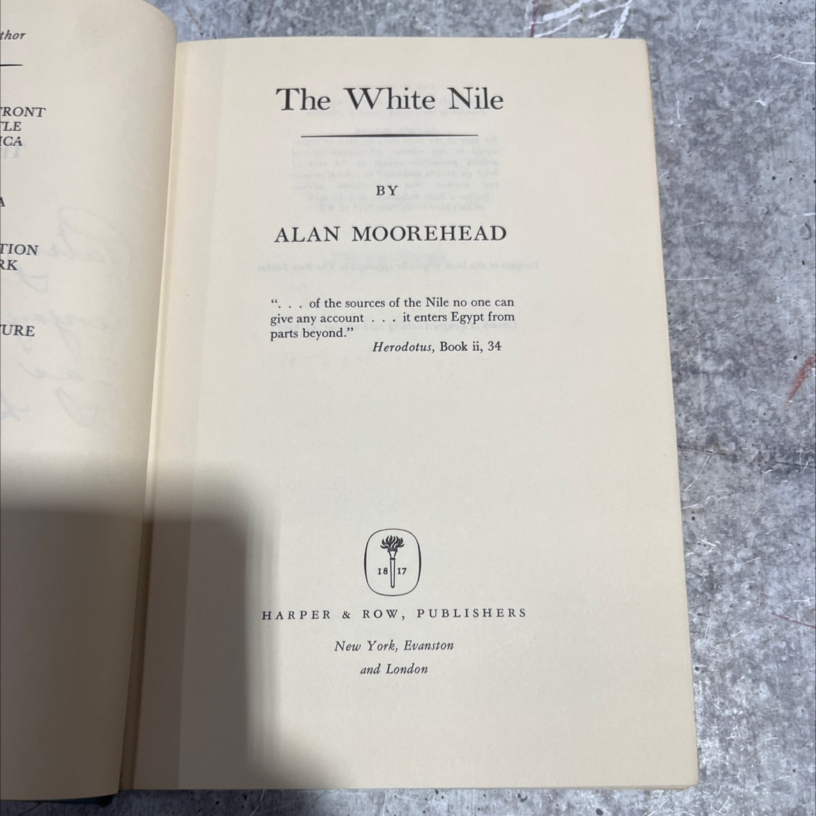 the white nile book, by alan moorehead, 1960 Hardcover image 2
