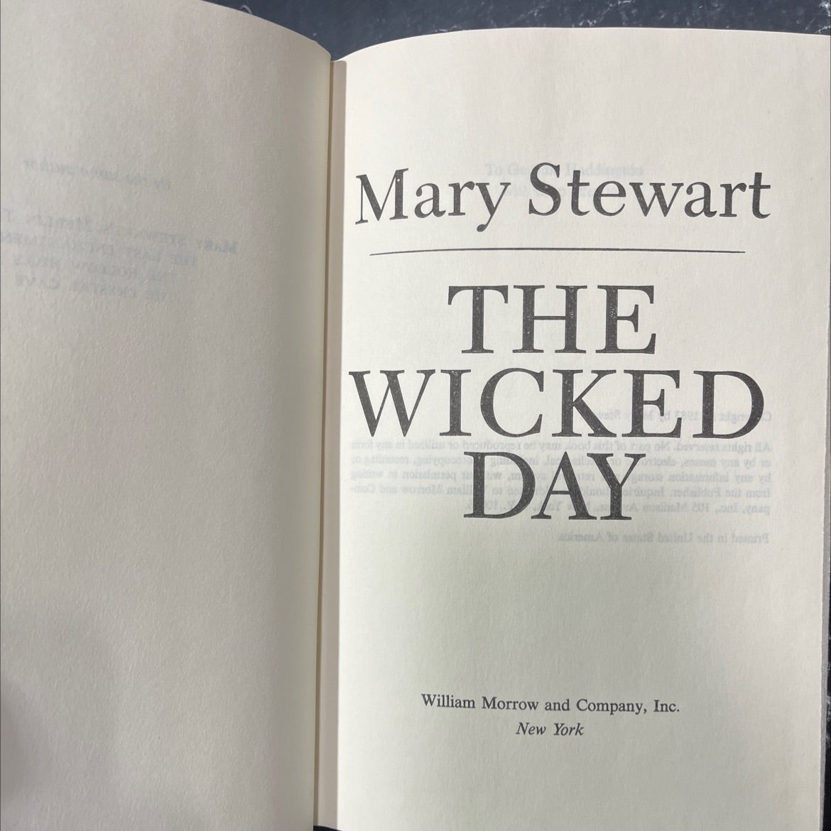 the wicked day book, by Mary Stewart, 1983 Hardcover image 2