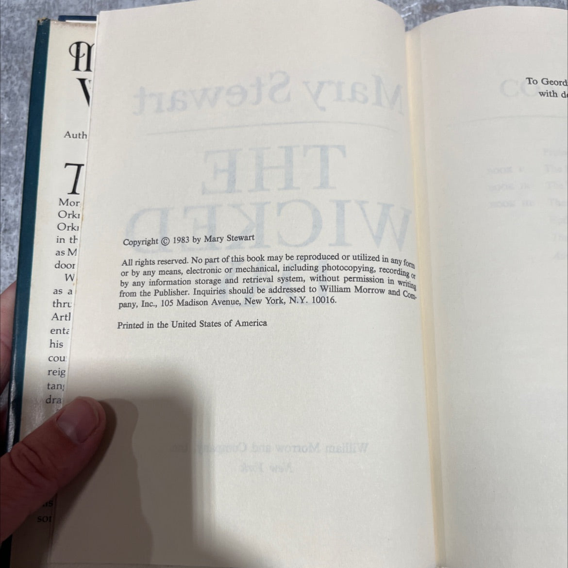 the wicked day book, by Mary Stewart, 1983 Hardcover image 3