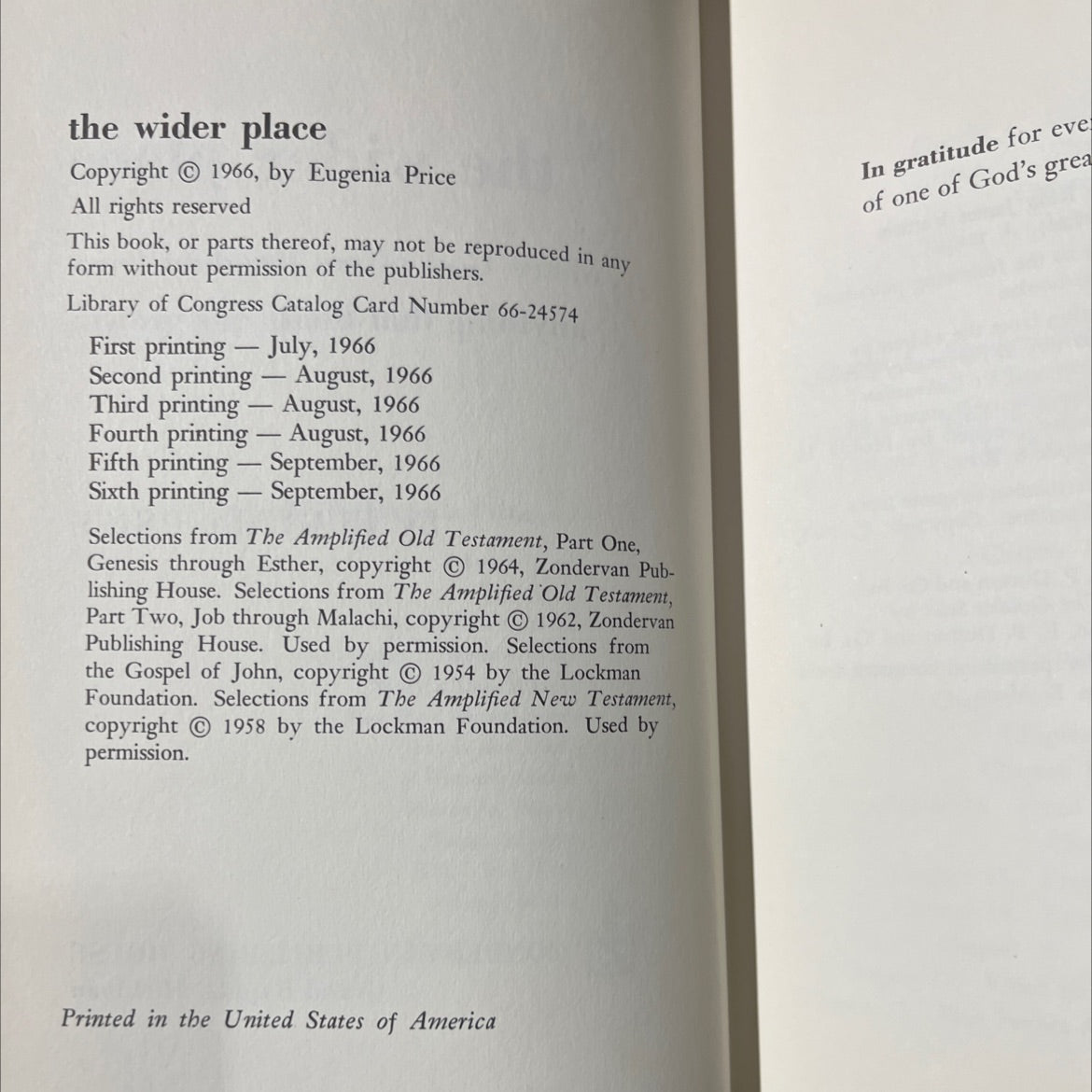 the wider place book, by eugenia price, 1966 Hardcover image 3